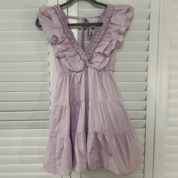 Spring Lavender Ruffle Dress - Picture 2 of 4